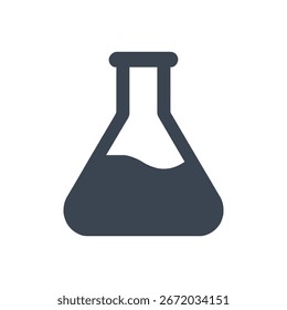 Icono del envase del frasco de laboratorio aislado en el fondo blanco 
