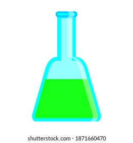 Laboratory flask drawing on white background, vector illustration