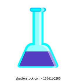 laboratory flask drawing, vector illustration