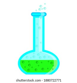 laboratory flask drawing, vector illustration