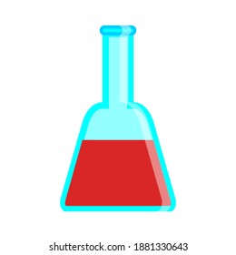 laboratory flask drawing, vector illustration