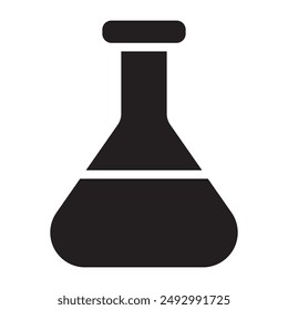 Laboratory flask experimentation black icon. vector illustration.