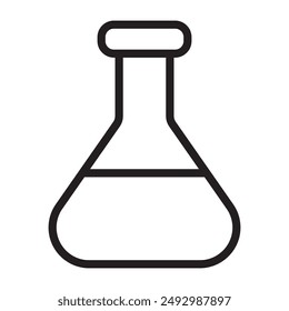 Laboratory flask experimentation line icon. vector illustration.