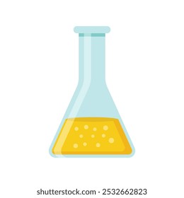 Laboratory flask flat vector design isolated on white background