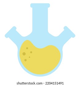 Laboratory flask with fluid. Vector illustration
