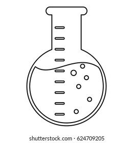 laboratory flask glass liquid thin line