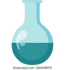 matraz de laboratorio con icono líquido verde aislado