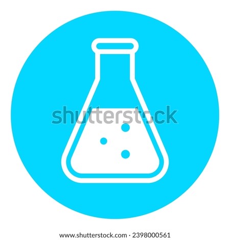 Laboratory flask icon, abstract science symbol on white background. Vector flat illustration of conical lab flask, chemistry sign