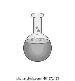 Laboratory flask icon in black monochrome style isolated on white background. Chemistry symbol vector illustration