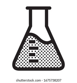 Laboratory Flask. Icon Filled with Dots.