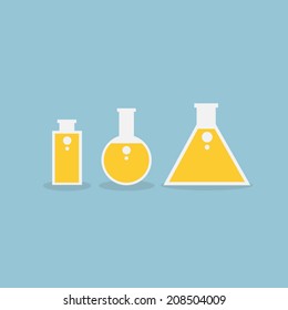 Laboratory flask icon , Flat design style, vector illustration.