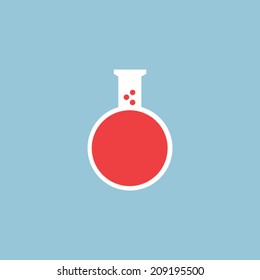 Laboratory flask icon , Flat design style, vector illustration.