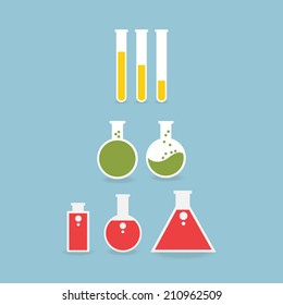 Laboratory flask icon , Flat design style, vector illustration