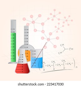 Laboratory flask icon , Flat design style, vector illustration.