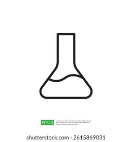 Laboratory Flask Icon Illustrating Science Education and Chemical Experimentation with Liquids and Solutions in a Minimalist Design