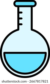 Ícone de frasco de laboratório com líquido para pesquisa científica