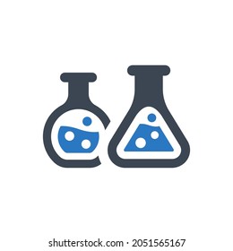 Icono del matraz de laboratorio sobre fondo blanco