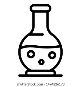Laboratory flask icon. Outline laboratory flask vector icon for web design isolated on white background