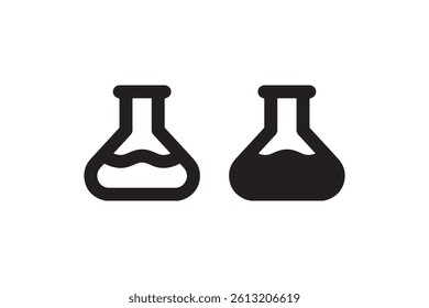 Laboratory flask icon set for science design Vector