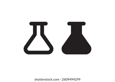 Laboratory flask icons black and white Vector