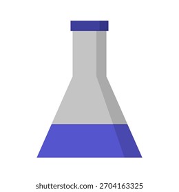 Frasco de laboratorio ilustrado en Vector sobre fondo blanco