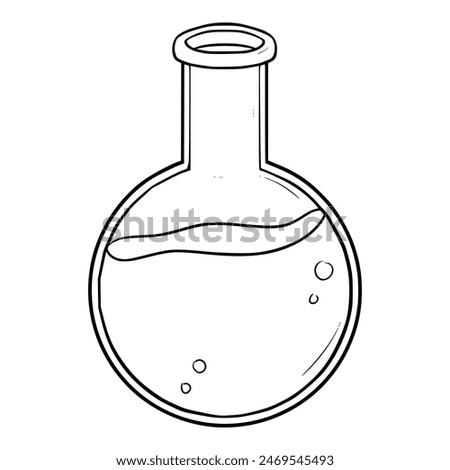 laboratory flask illustration hand drawn outline vector