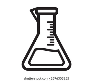 Laboratory flask isolated on white background