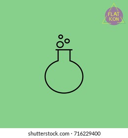 laboratory flask line icon