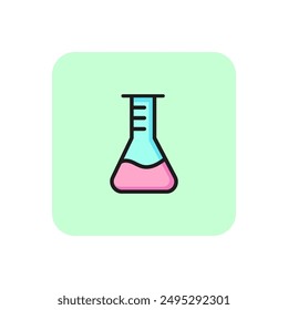 Icono de linea de laboratorio. Cristalería, hospital, biología. Concepto de Ciencia. La Ilustración vectorial se puede utilizar para temas como investigación médica, experimentación, pruebas