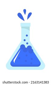 Laboratory flask with liquid Chemistry icon. Vector illustration