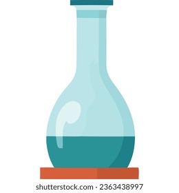 laboratory flask with liquid icon isolated