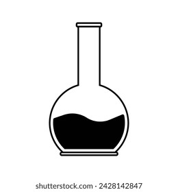 laboratory flask with liquid icon vector