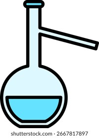 Frasco de laboratório com líquido para experiências científicas