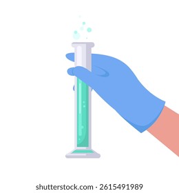 Laboratory flask on isolated background. Vector illustration in a flat style