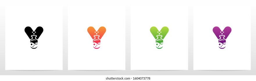 Laboratory Flask On Letter Logo Design Y