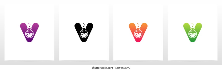 Laboratory Flask On Letter Logo Design V
