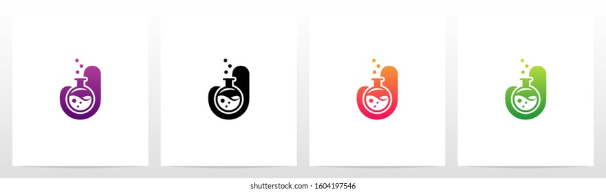 Laboratory Flask On Letter Logo Design J