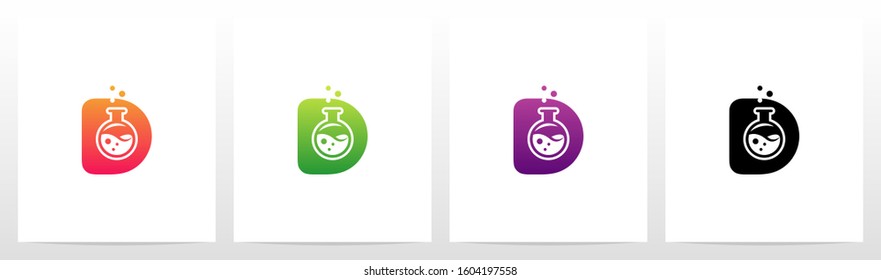 Laboratory Flask On Letter Logo Design D