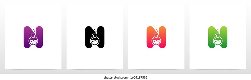 Laboratory Flask On Letter Logo Design N