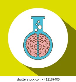 laboratory flask  over white background