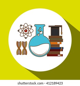 laboratory flask  over white background