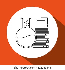 laboratory flask  over white background
