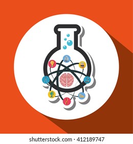 laboratory flask  over white background