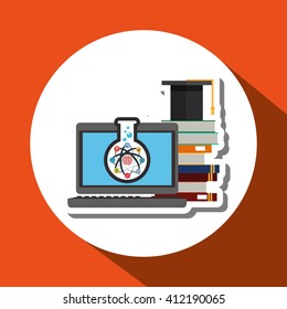 laboratory flask  over white background