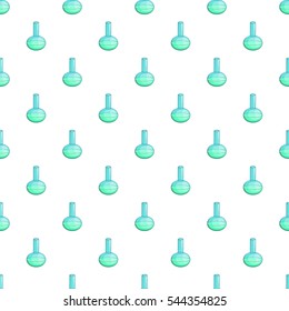 Laboratory flask pattern. Cartoon illustration of laboratory flask vector pattern for web