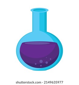 laboratory flask with purple liquid