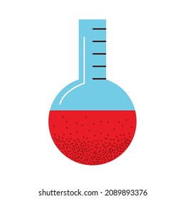 laboratory flask with red liquid
