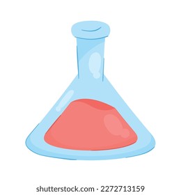 matraz de laboratorio con icono líquido rojo