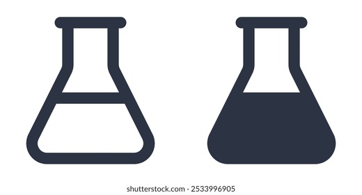 Laboratory Flask simple icons set designed in filled, outline, line and stroke style