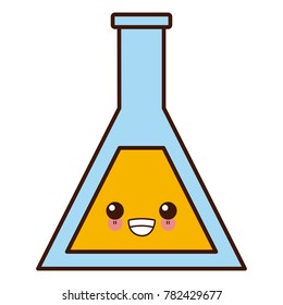 Laboratory flask symbol kawaii cartoon